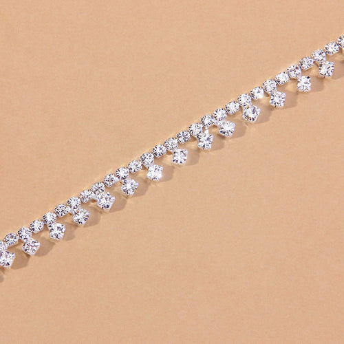 Bracelet de cheville strass pour femme – Style bohème, argent ou doré