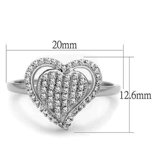 Bague en argent sterling 925 rhodiumé avec pierre CZ AAA – TS192